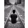 The Man Sitting in a Rail Track Mobile Case Cover The Man Sitting in a Rail Track Mobile Case Cover