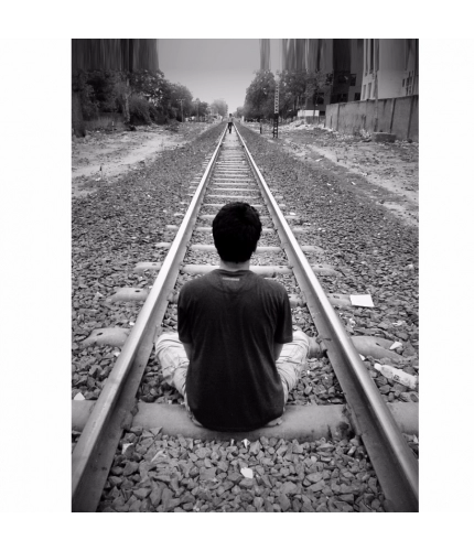 The Man Sitting in a Rail Track Mobile Case Cover
