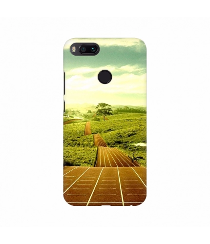 Digital Art Green Village and Race track Mobile Case Cover