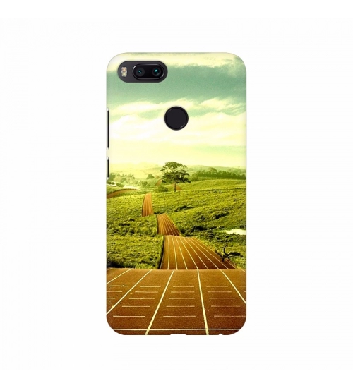 Digital Art Green Village and Race track Mobile Case Cover