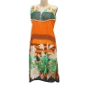 Women's Synthetic Kurtis (Orange, Multi, L) Women's Synthetic Kurtis (Orange, Multi, L)