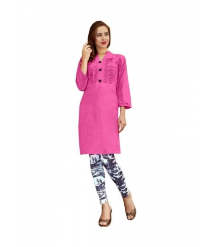 Women's Cotton Kurtis (Pink, XL)
