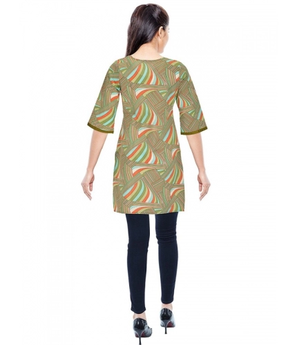 Women's Rayon Kurtis (Green, Multi, S)