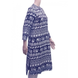 Generic Women's Rayon Kurtis (Black, L)