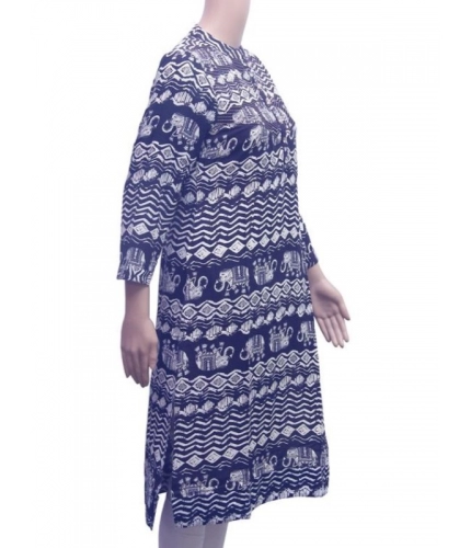 Women's Rayon Kurtis (Black, L)