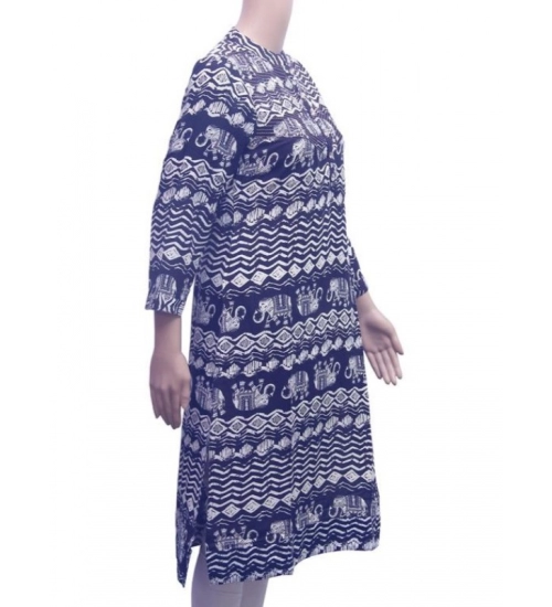 Women's Rayon Kurtis (Black, L)