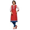 Women's Cotton Kurtis (Red, Multi, L) Women's Cotton Kurtis (Red, Multi, L)