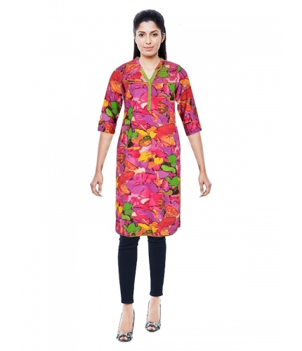 Women's Cotton Kurtis (Pink, L) Women's Cotton Kurtis (Pink, L)