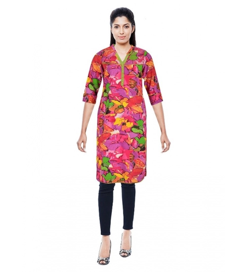 Women's Cotton Kurtis (Pink, L)