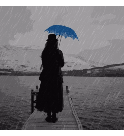 Girl enjoy raining with umberlla Mobile Case Cover