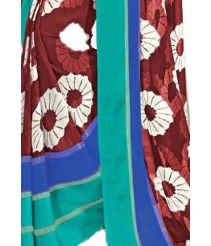 Womens Geogrette Saree with Blouse Digital Printed Saree (Brown, 6.25 Mtr) Womens Geogrette Saree with Blouse Digital Printed Saree (Brown, 6.25 Mtr)