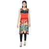 Women's Synthetic Kurtis (Orange, L)