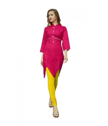 Women's Cotton Kurtis (Dark Pink, XL)
