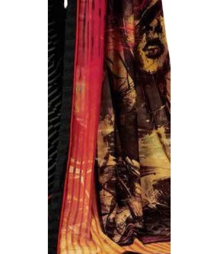 Womens Georgette Digital Printed Saree (Multi, 6.25 Mtr) Womens Georgette Digital Printed Saree (Multi, 6.25 Mtr)