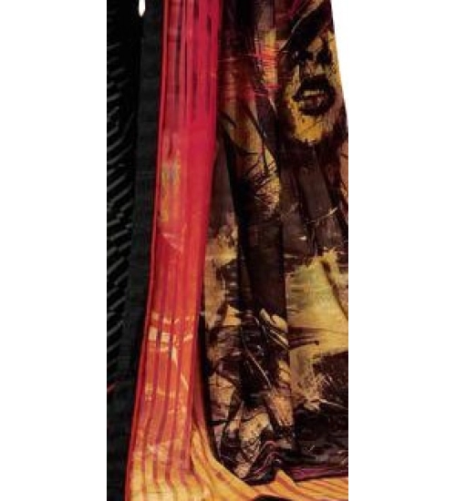 Womens Georgette Digital Printed Saree (Multi, 6.25 Mtr)
