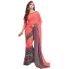 Womens Geogrette Saree with Blouse Digital Printed Saree (Peach, 6.25 Mtr) Womens Geogrette Saree with Blouse Digital Printed Saree (Peach, 6.25 Mtr)