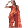 Womens Georgette Digital Printed Saree (Red, 6.25 Mtr)