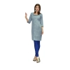 Women's Cotton Kurtis (Greyish Blue, L) Women's Cotton Kurtis (Greyish Blue, L)