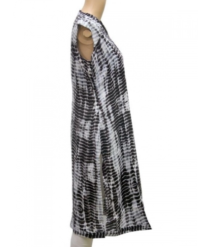 Women's Rayon Kurtis (Black, White, L)