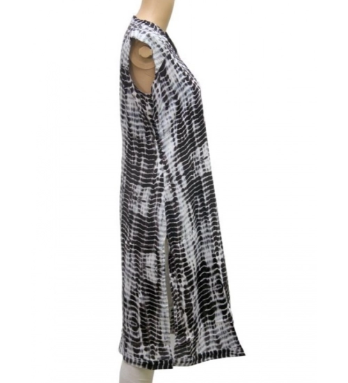 Women's Rayon Kurtis (Black, White, L)