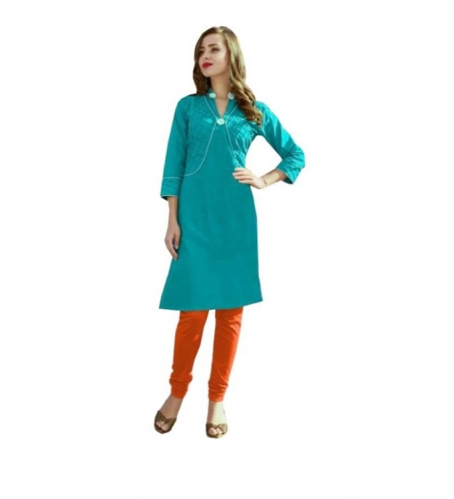 Women's Cotton Kurtis (Blue, L)