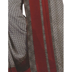 Generic Womens Georgette Digital Printed Saree (Grey, Red, 6.25 Mtr)