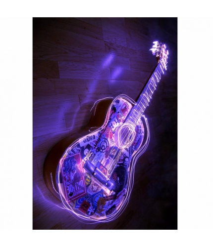 Purple Color Lighting Guitar Mobile Case Cover