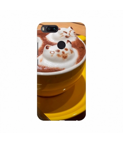 Coffee Creamy Cat Design Mobile Case Cover