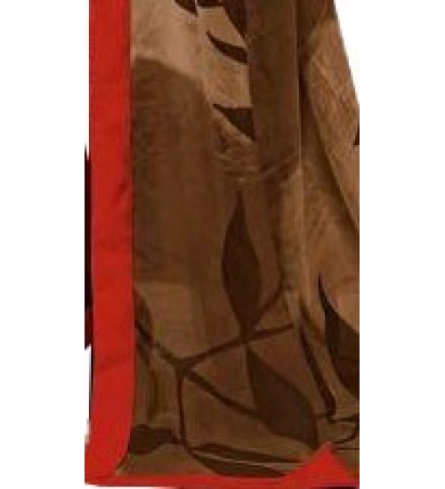 Womens Georgette Digital Printed Saree (Red, Yellow, 6.25 Mtr)