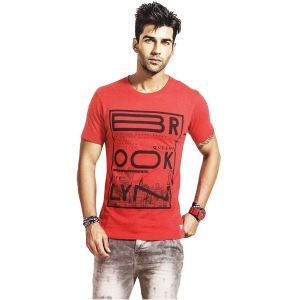 Generic Mens Hosiery Printed Men Tshirts (Red, S)