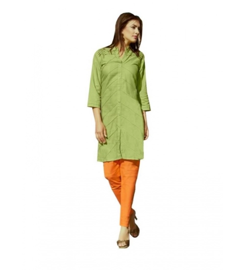 Women's Cotton Kurtis (Green, L)