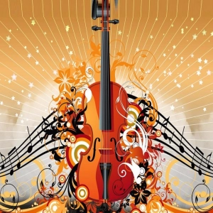 Orange Color Beautiful Guitar Mobile Case Cover
