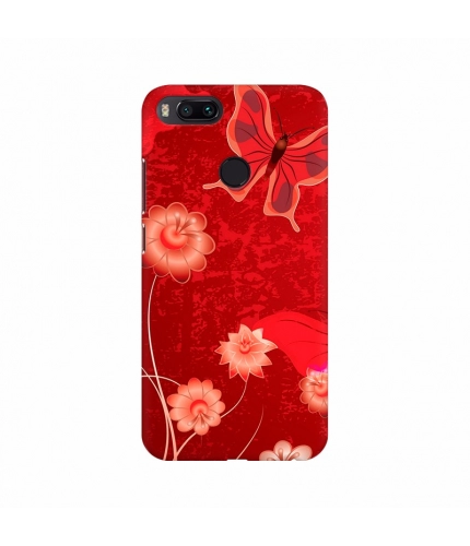 Redish Butterfly and flower wallpaper Mobile case cover