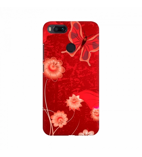 Redish Butterfly and flower wallpaper Mobile case cover