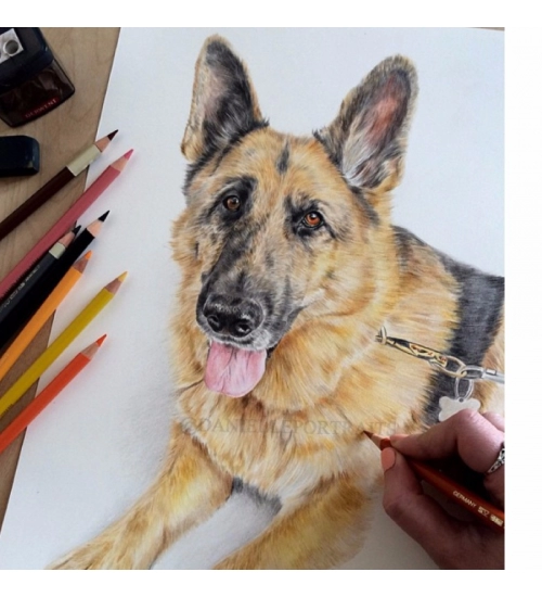 Dog Paper Drawing Effect Mobile Case Cover