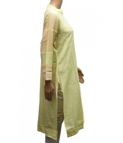 Women's Rayon Kurtis (Lemon Yellow, XL) Women's Rayon Kurtis (Lemon Yellow, XL)