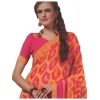 Womens Georgette Digital Printed Saree (Dark Pink, Orange, 6.25 Mtr) Womens Georgette Digital Printed Saree (Dark Pink, Orange, 6.25 Mtr)