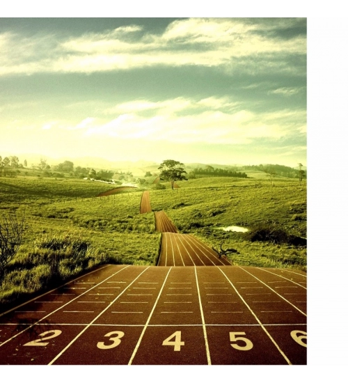 Digital Art Green Village and Race track Mobile Case Cover