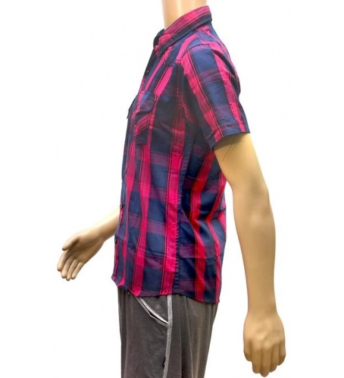 Mens Cotton Casual Men Shirts (Blue, Purple, M)