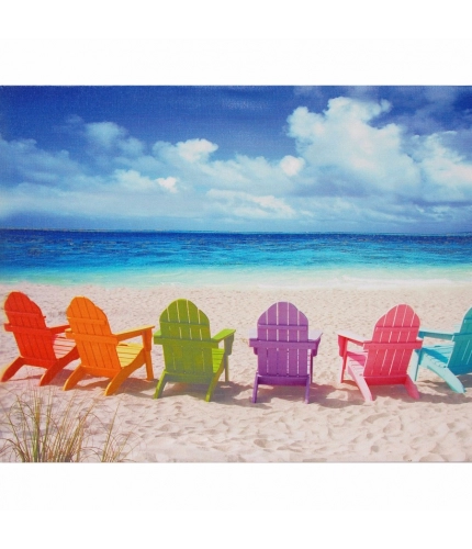 Empty Ocean and Colorful Chairs Mobile Case Cover