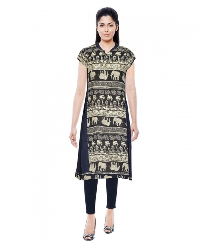 Women's Rayon Kurtis (Blue, L)