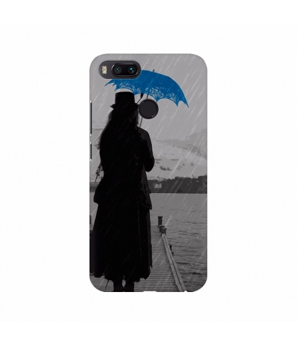 Girl enjoy raining with umberlla Mobile Case Cover