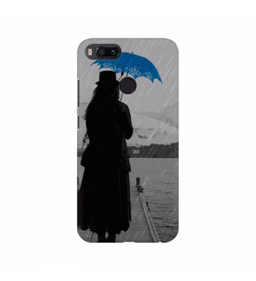 Girl enjoy raining with umberlla Mobile Case Cover