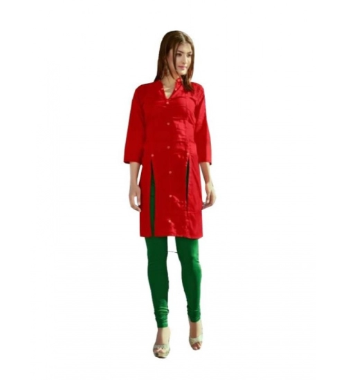 Women's Cotton Kurtis (Red, L)