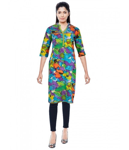 Women's Cotton Kurtis (Blue, L) Women's Cotton Kurtis (Blue, L)