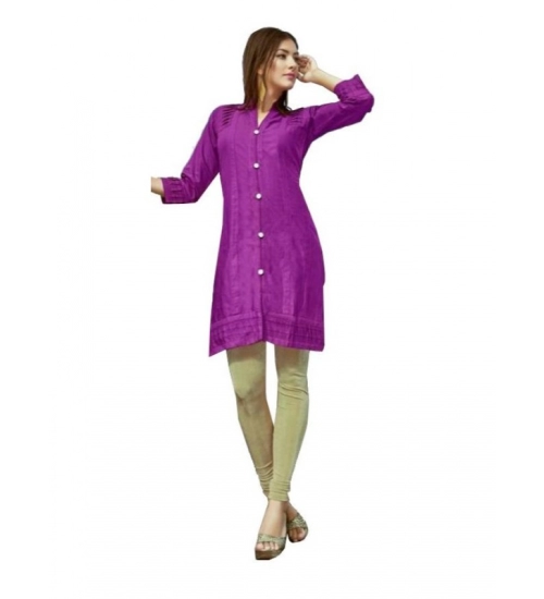 Women's Cotton Kurtis (Violet, L)