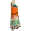 Women's Synthetic Kurtis (Orange, Multi, L) Women's Synthetic Kurtis (Orange, Multi, L)