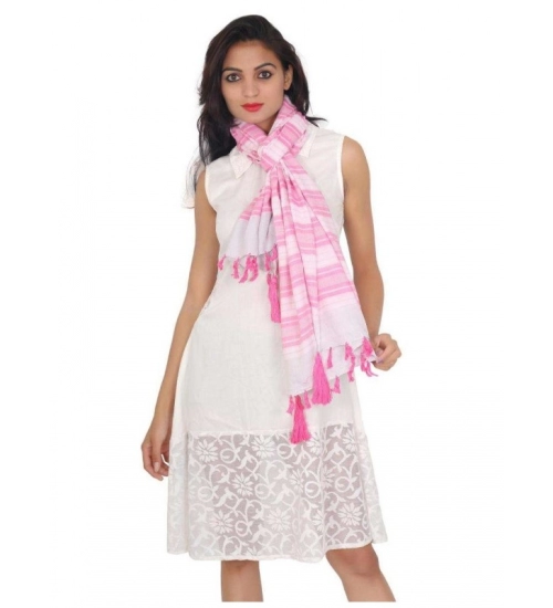 Womens Viscose Straight Duppatta (Pink, Off White)