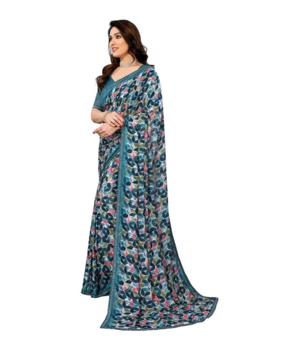 Women's Georgette Printed Saree With Unstitched Blouse 5.5Mtr (Sky Blue) Women's Georgette Printed Saree With Unstitched Blouse 5.5Mtr (Sky Blue)