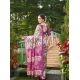 Women's Faux_Tussar Kalamkari_Print Saree With Unstitched Blouse 5.5Mtr (Purple)